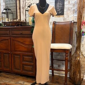 Love J Elegant Beige Maxi Dress